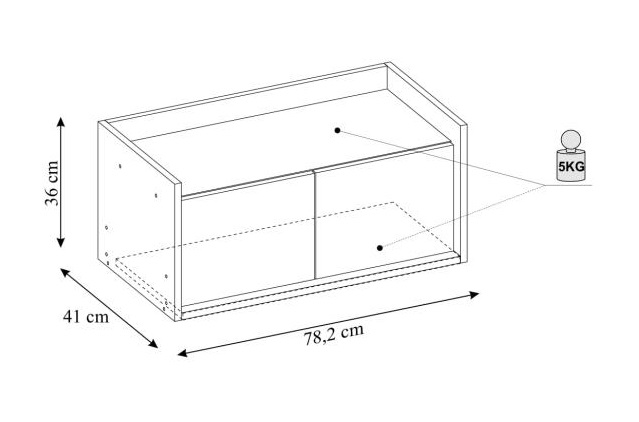 HALMAR Nízká skříňka MOBIUS 2D přírodní ořech/nebesky modrá - Obrázek 2