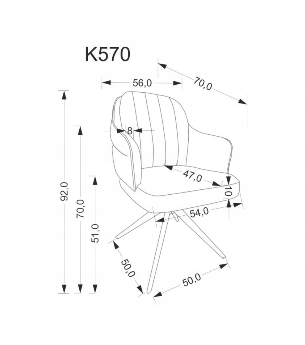 HALMAR Otočné jídelní křeslo K570 skořicově hnědé - Obrázek 2