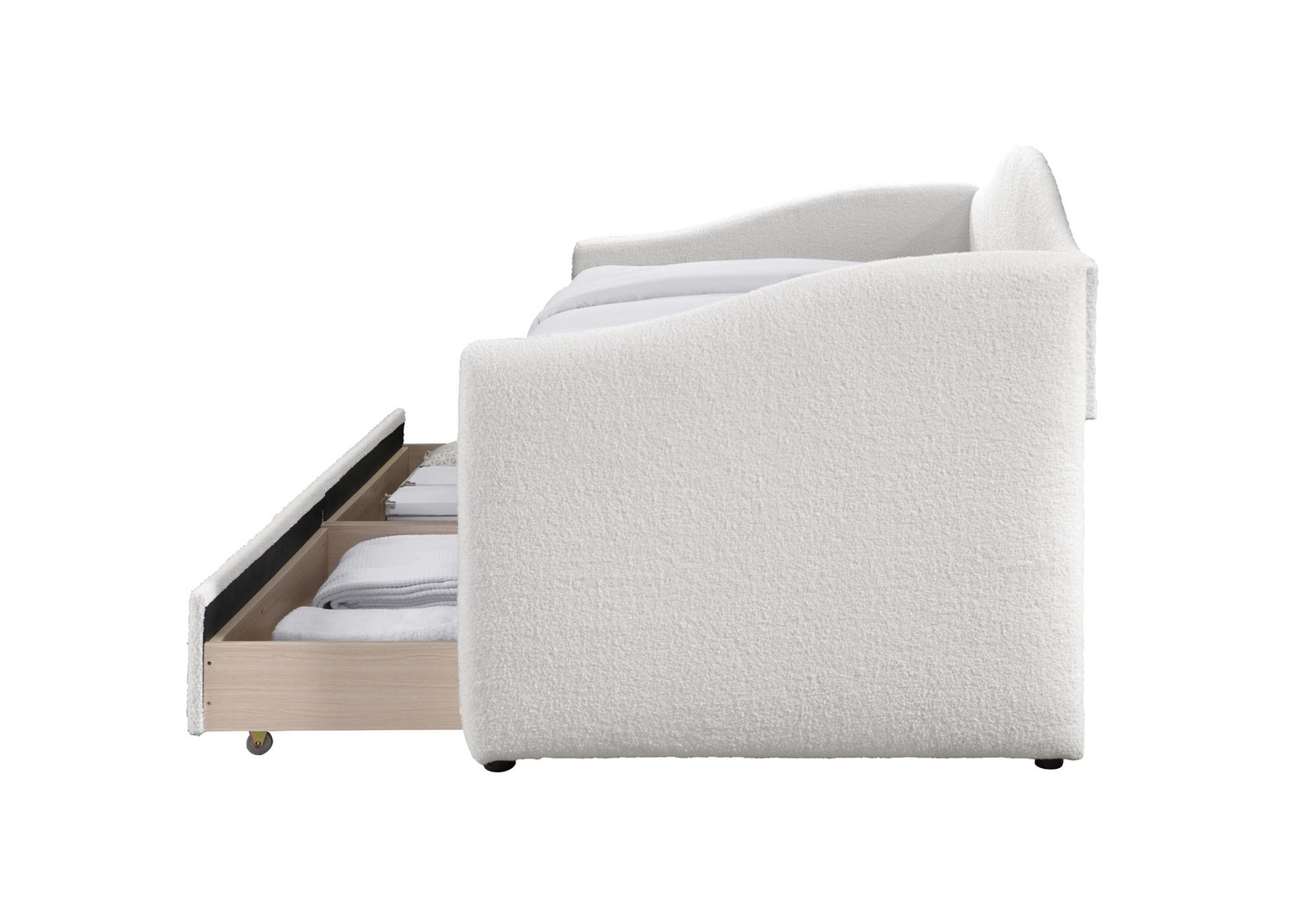 HALMAR Postel Caydence se šuplíky 90x200 cm bouclé krémová - Obrázek 2
