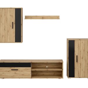 HALMAR Sada obývacího nábytku Benson dub artisan/černá