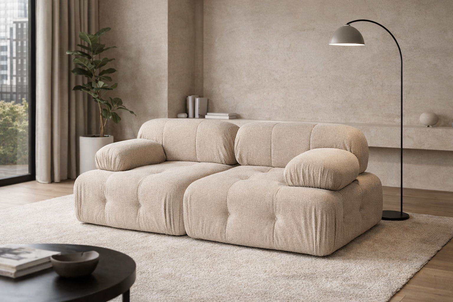 Hanah Home Dvoumístná modulární pohovka Doblo 210 cm broskvová - Obrázek 2