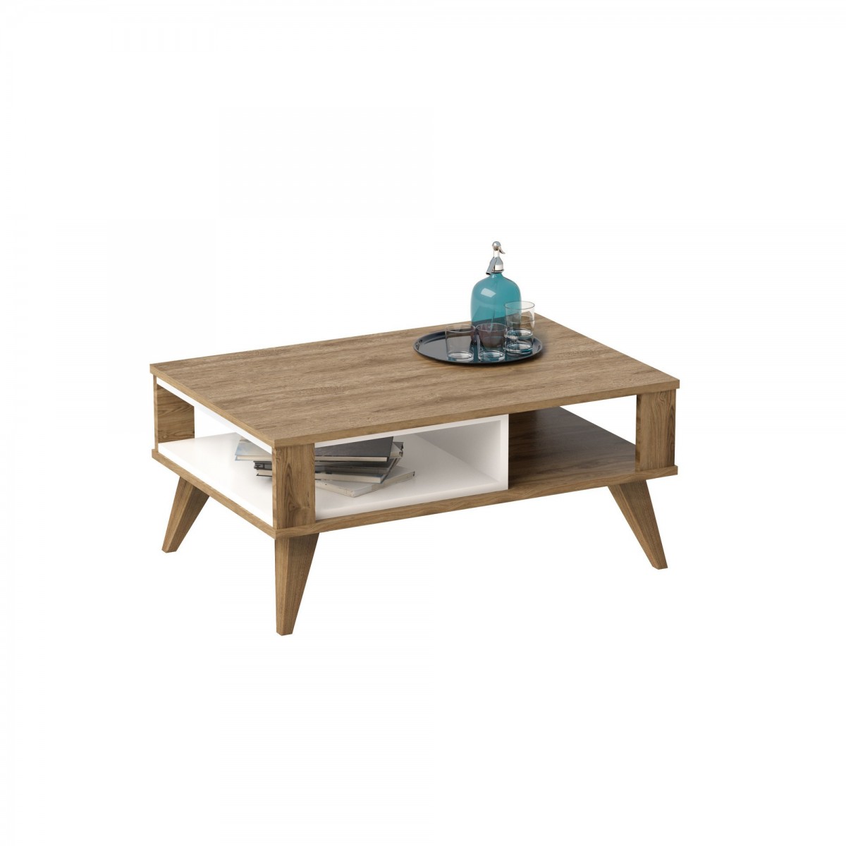 Hanah Home Konferenční stolek Ionis 90 cm dub/bílý