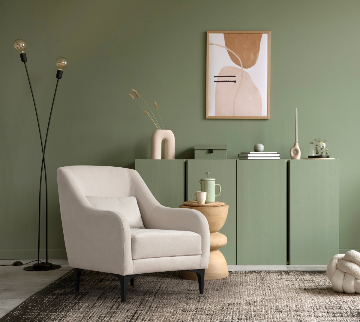 Hanah Home Křeslo Astana ecru/černé - Obrázek 2