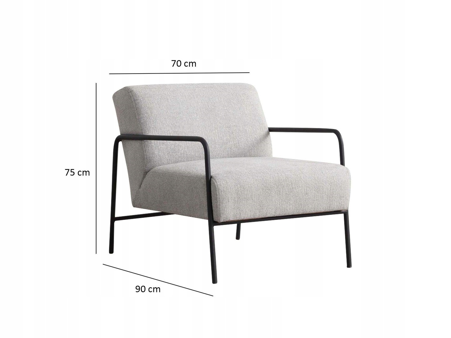 Hanah Home Křeslo Eti šedé/černé - Obrázek 2