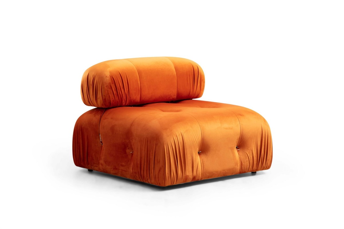 Hanah Home Modul pohovky Bubble samet oranžový středový