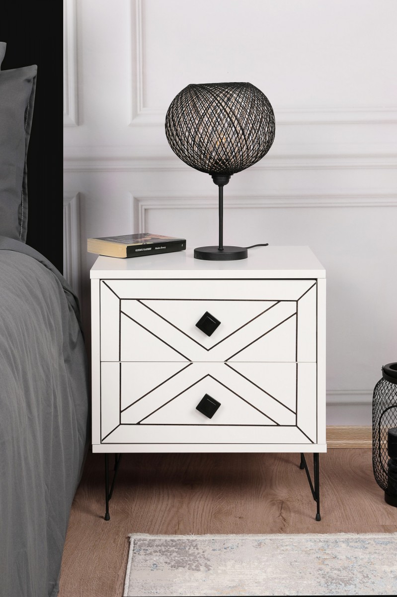 Hanah Home Noční stolek Luna bílý