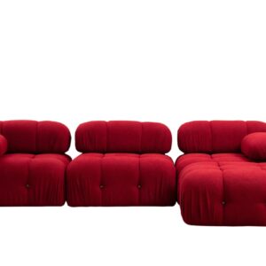 Hanah Home Rohová modulární sedací souprava Bubble 288 cm s taburetem červená
