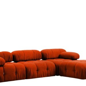 Hanah Home Rohová modulární sedací souprava Bubble 288 cm s taburetem cihlová