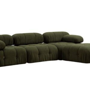 Hanah Home Rohová modulární sedací souprava Bubble 288 cm s taburetem zelená
