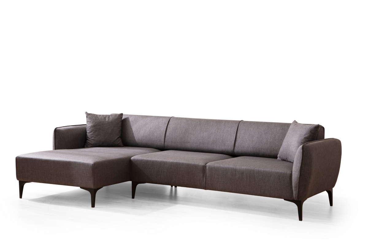 Hanah Home Rohová sedací souprava Belissimo 270 cm tmavě šedá levá