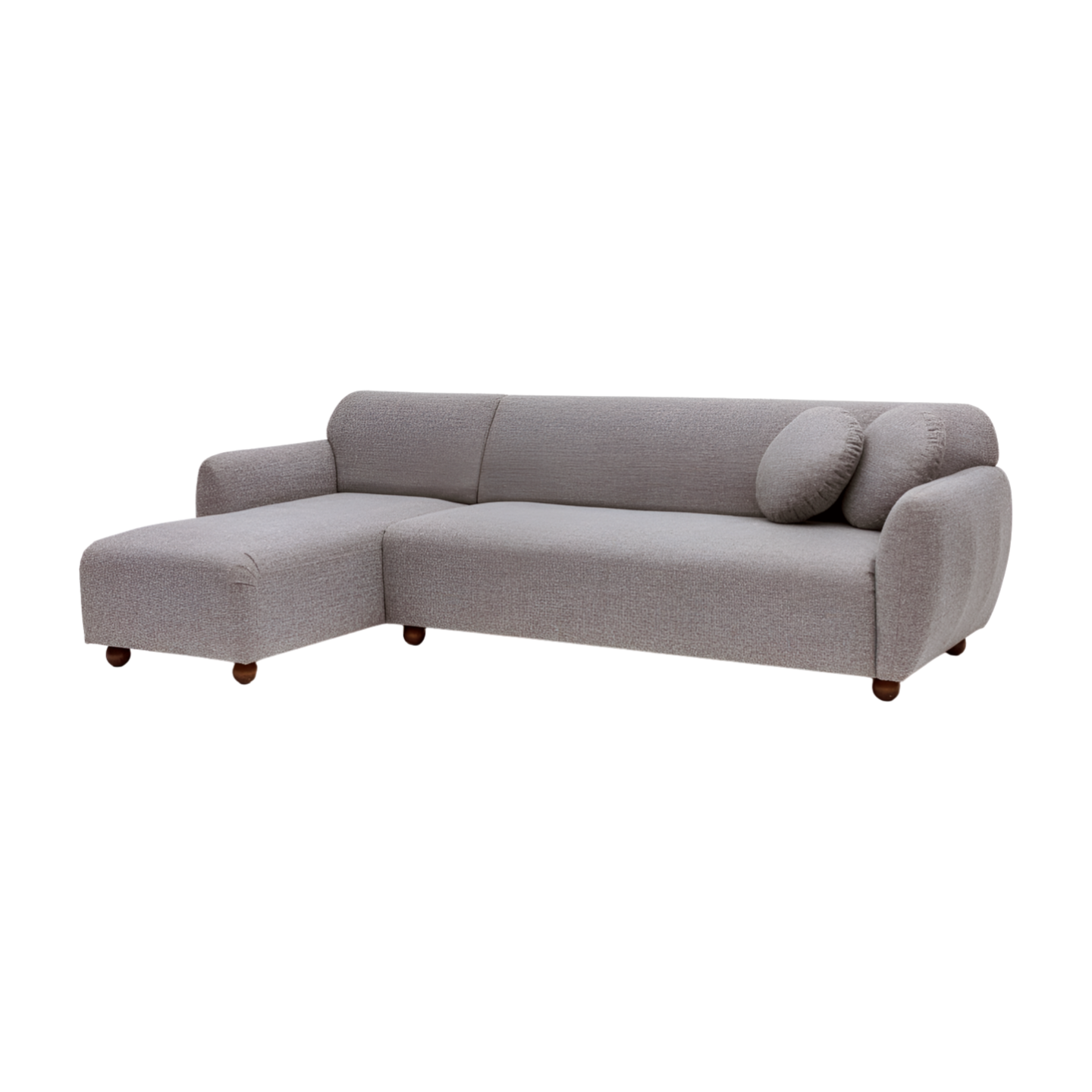 Hanah Home Rohová sedací souprava Eddy 273 cm světle šedá levá