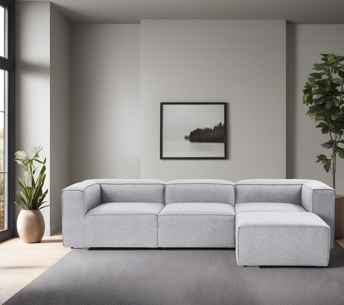 Hanah Home Rohová sedací souprava Fora 296 cm šedá pravá - Obrázek 2