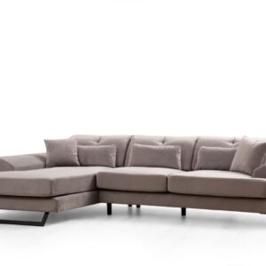 Hanah Home Rohová sedací souprava Frido 308 cm světle šedá levá