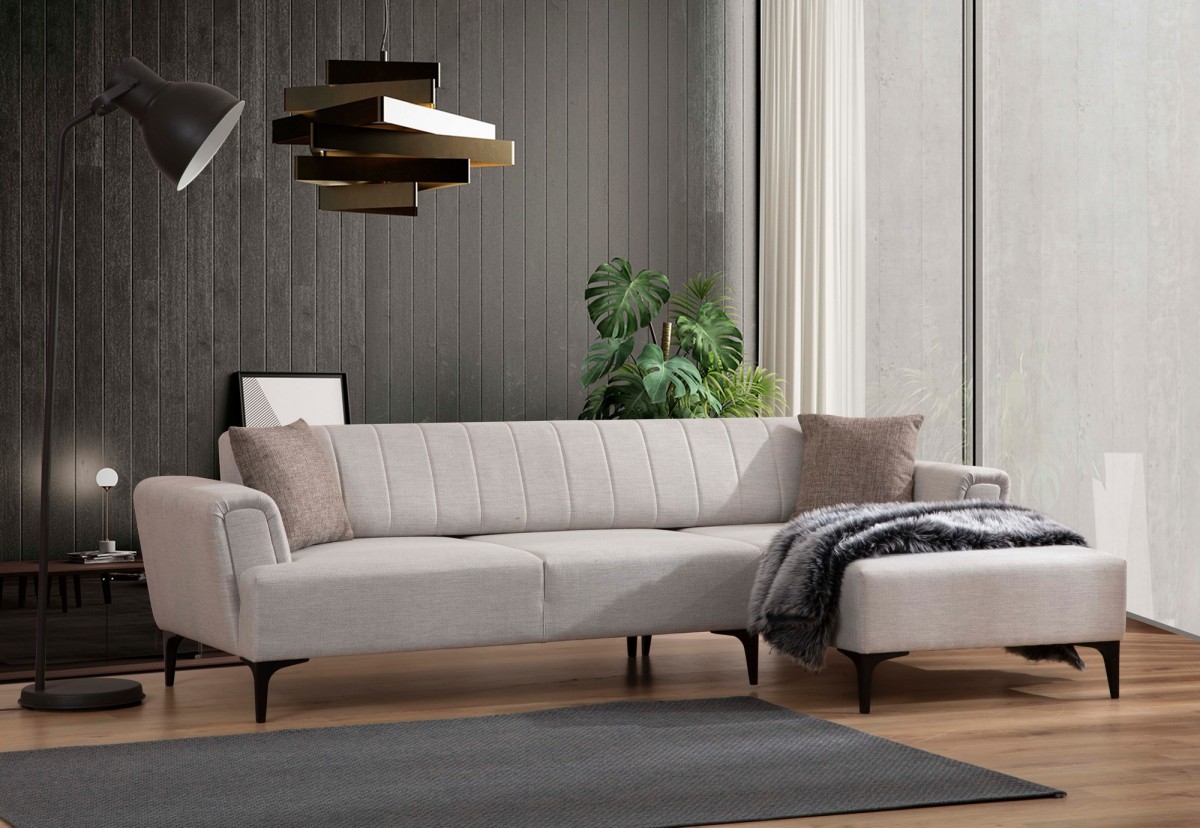 Hanah Home Rohová sedací souprava Hamlet 270 cm ecru pravá - Obrázek 2