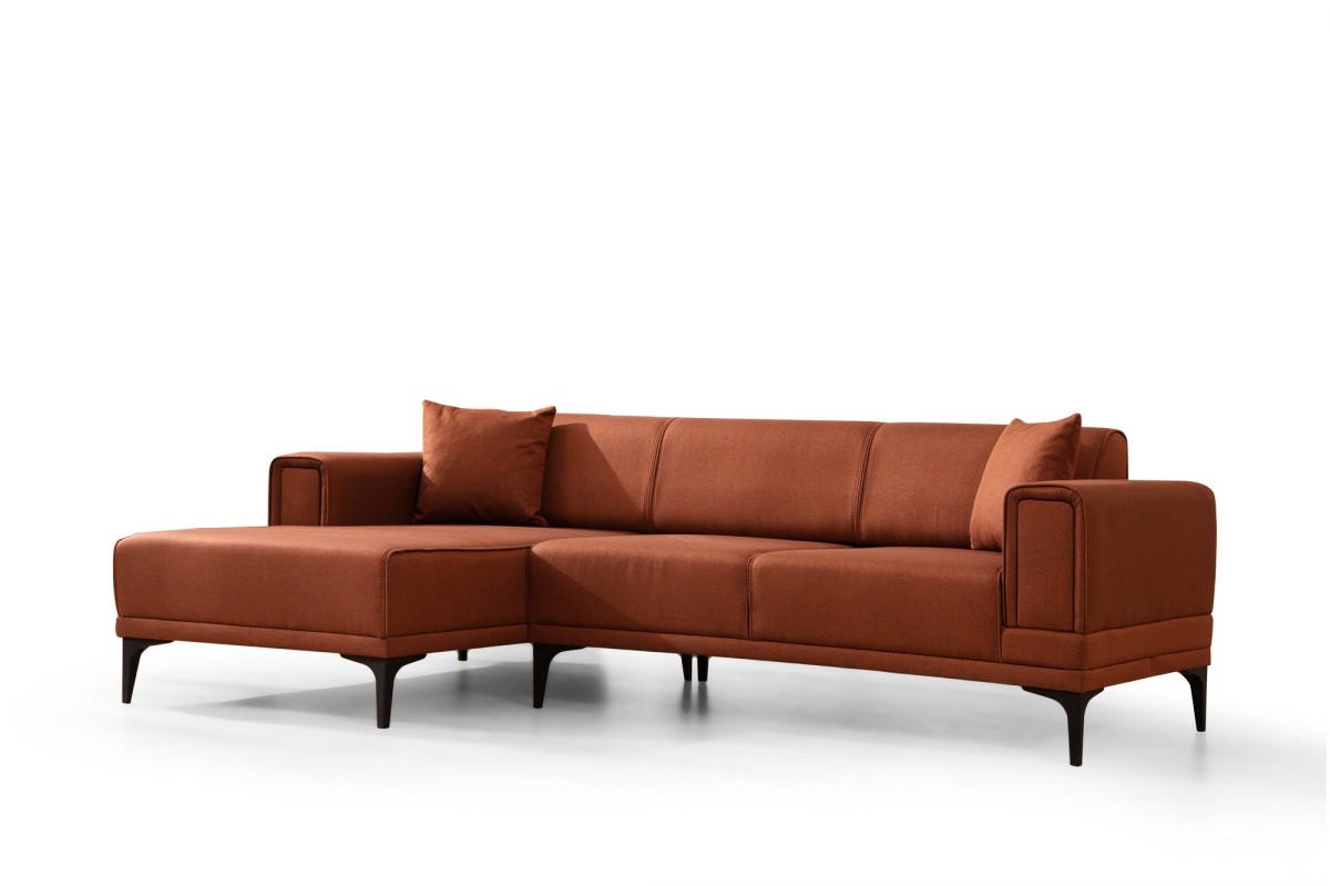 Hanah Home Rohová sedací souprava Horizon 250 cm cihlová levá