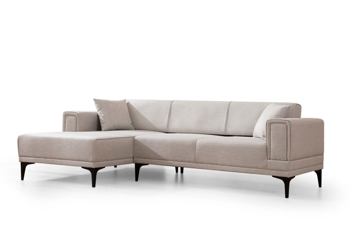 Hanah Home Rohová sedací souprava Horizon 250 cm ecru levá