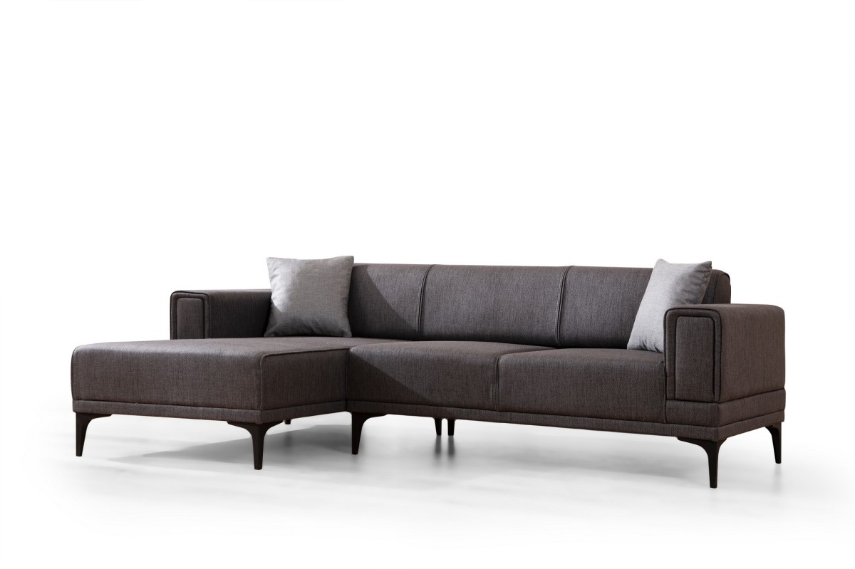 Hanah Home Rohová sedací souprava Horizon 250 cm tmavě šedá levá
