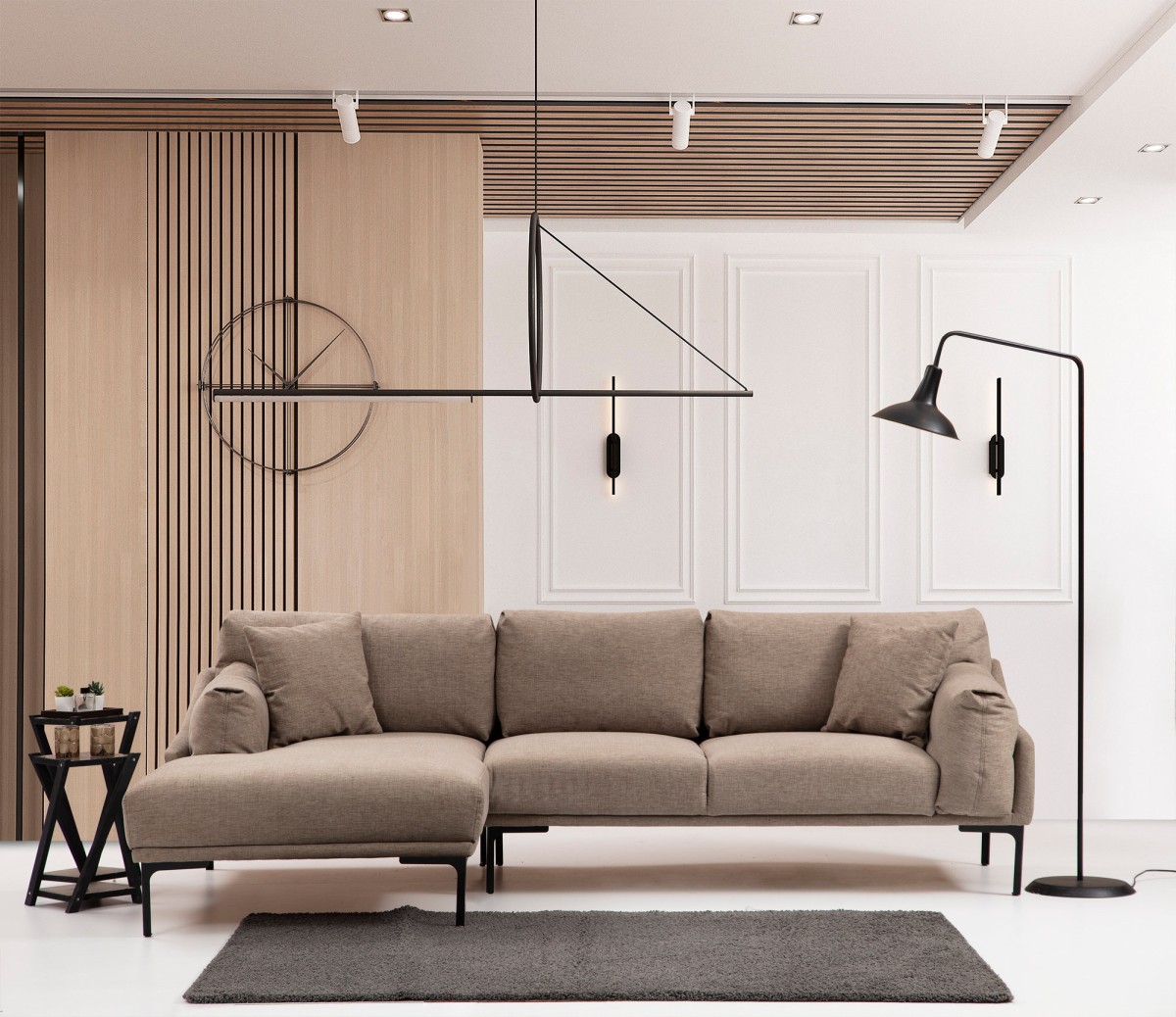 Hanah Home Rohová sedací souprava Leo 255 cm mocha levá - Obrázek 2
