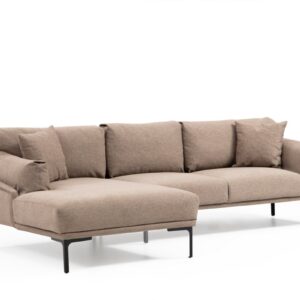 Hanah Home Rohová sedací souprava Leo 255 cm mocha levá