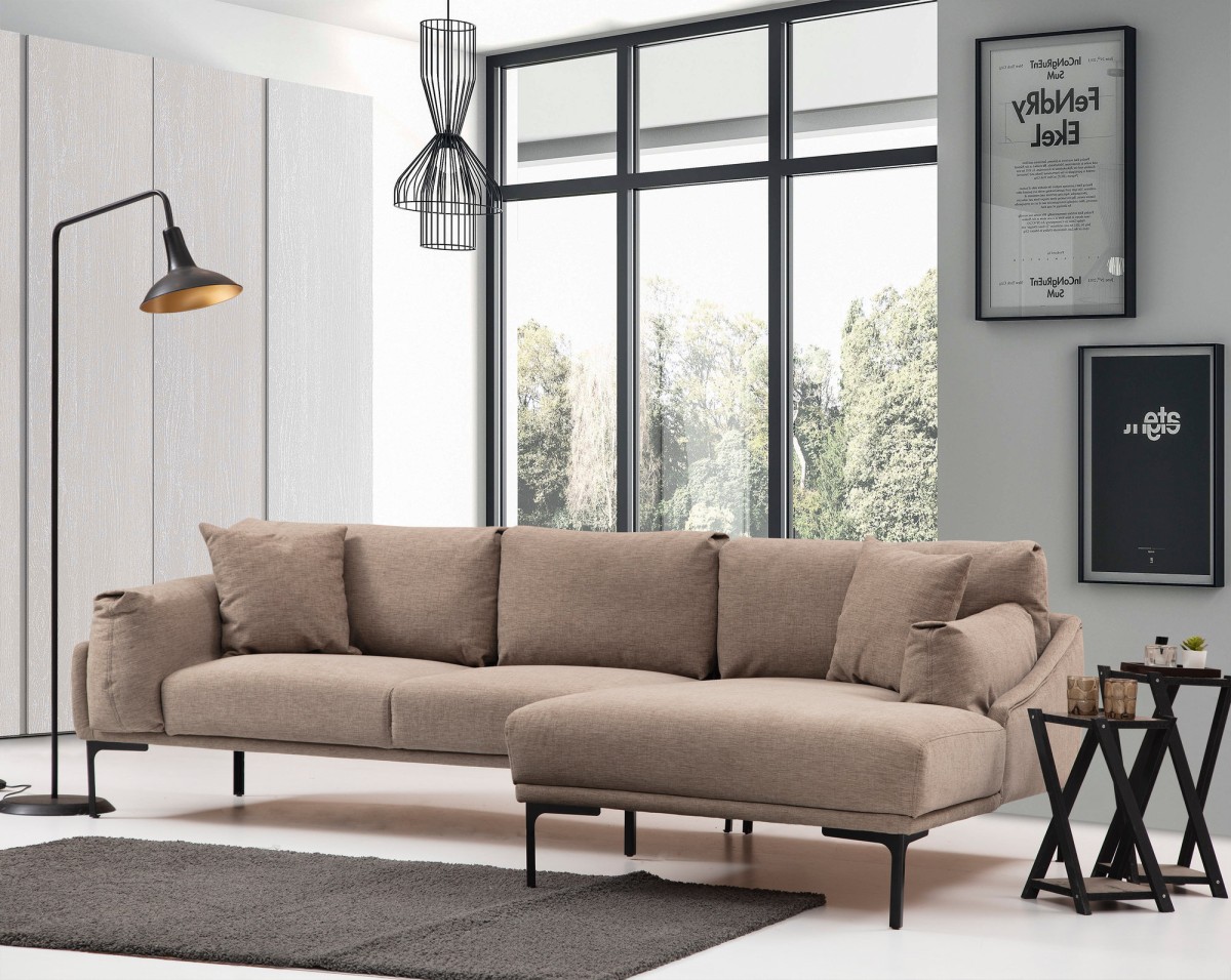 Hanah Home Rohová sedací souprava Leo 255 cm mocha pravá - Obrázek 2