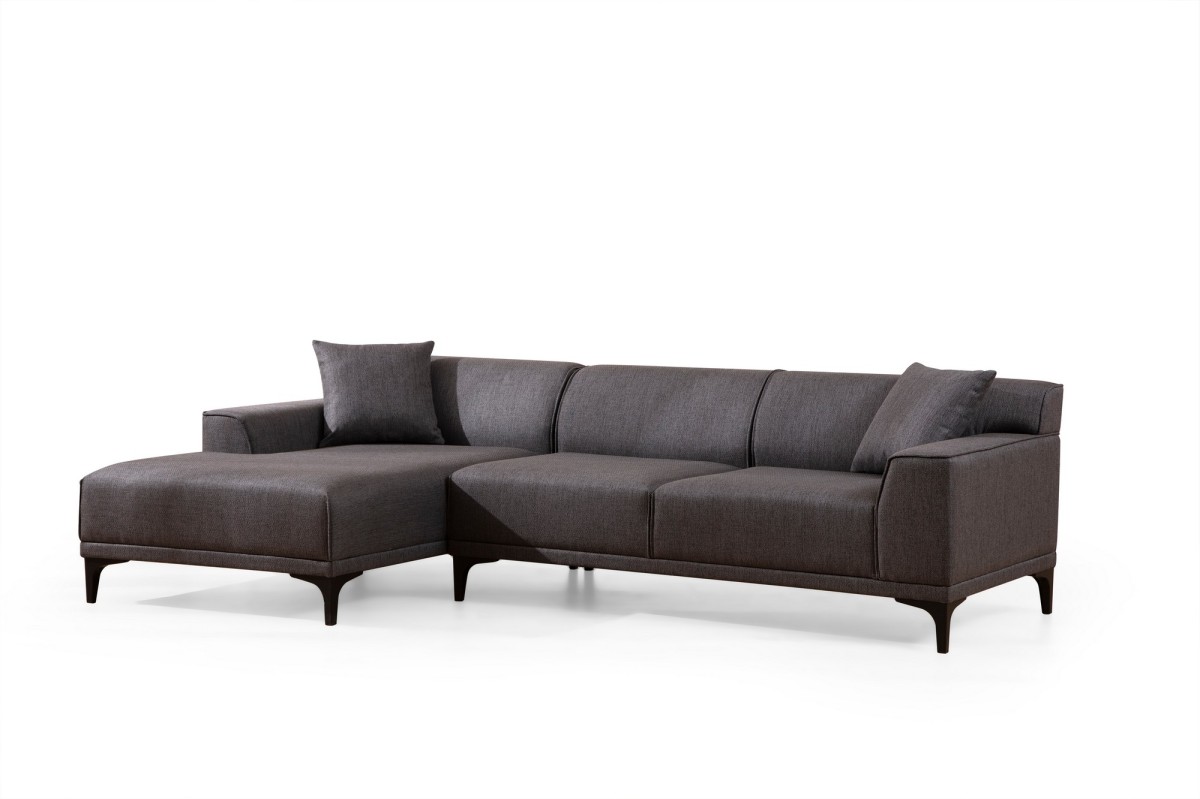 Hanah Home Rohová sedací souprava Petra 250 cm antracitová levá