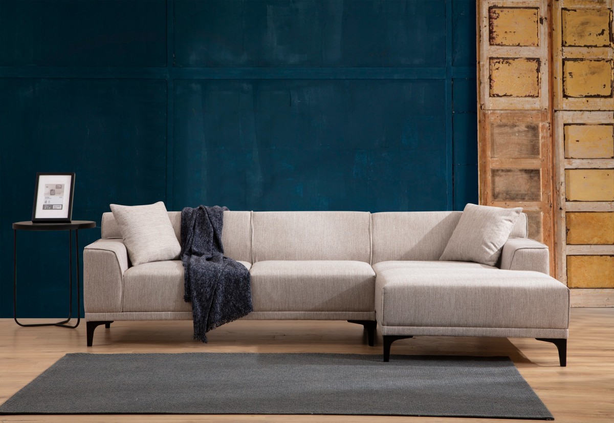 Hanah Home Rohová sedací souprava Petra 250 cm bílá pravá - Obrázek 2