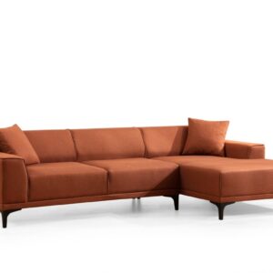 Hanah Home Rohová sedací souprava Petra 250 cm oranžová pravá