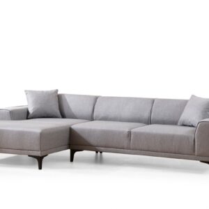 Hanah Home Rohová sedací souprava Petra 250 cm světle šedá levá