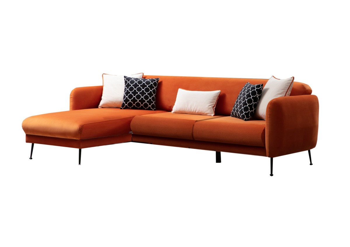 Hanah Home Rohová sedací souprava Sevilla 270 cm oranžová levá