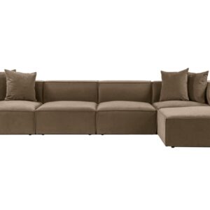 Hanah Home Rohová sedací souprava Sora 430 cm hnědá pravá