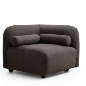 Hanah Home Rohové křeslo Viktoria bouclé tmavě šedé