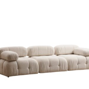Hanah Home Třímístná modulární pohovka Bubble 288 cm bouclé krémová