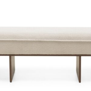 Hector Čalouněná lavice Loppo 150 cm bouclé béžová/ořech Wisconsin