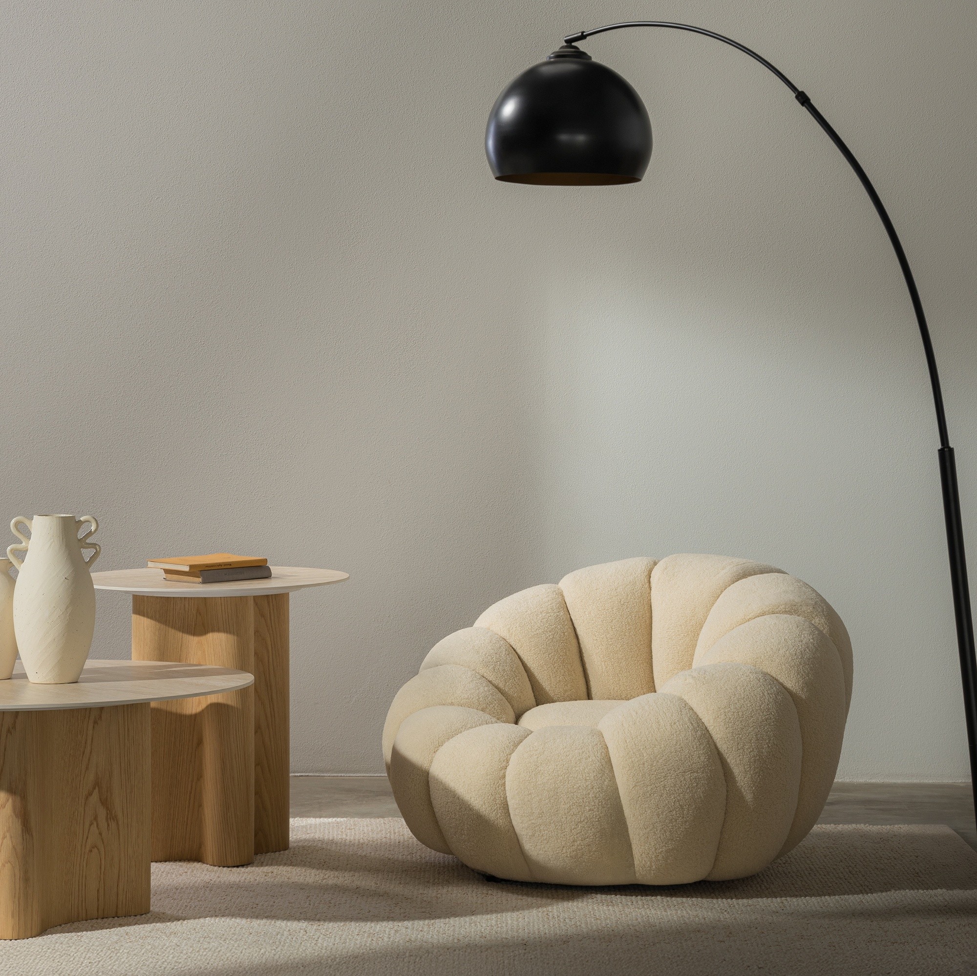 Hector Designové relaxační křeslo VENEZIA 100 cm bouclé béžové - Obrázek 2