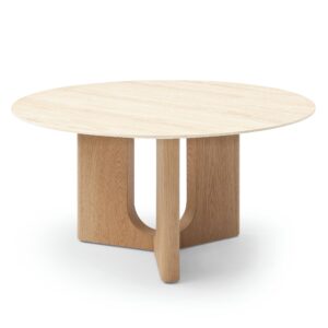 Hector Konferenční stolek Klimt 90 cm travertin/dub přírodní