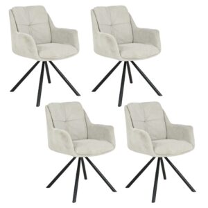 HowHomely Sada 4 ks jídelních křesel Helix béžová