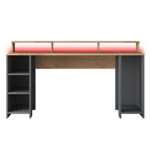 Kalune Design Psací stůl BOHEM s LED osvětlením ořech/antracit