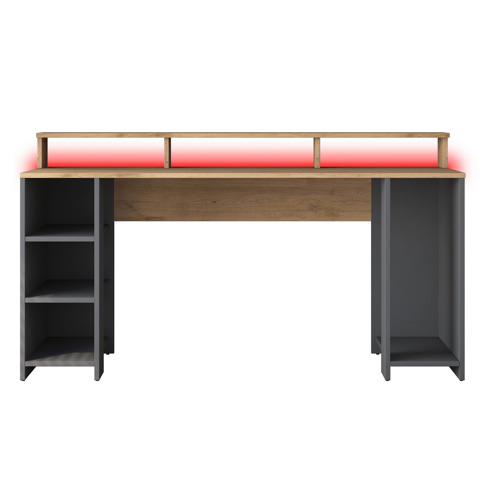 Kalune Design Psací stůl BOHEM s LED osvětlením ořech/antracit