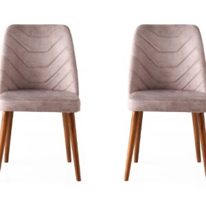 Kalune Design Sada 2 ks jídelních židlí Dallas 555 V2 ořech/béžová