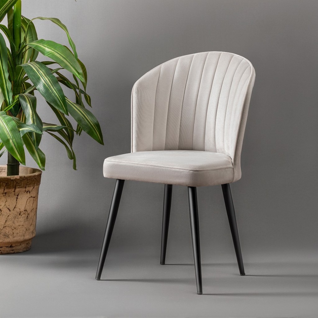 Kalune Design Sada 2 ks jídelních židlí Rubi černá/krémová - Obrázek 2