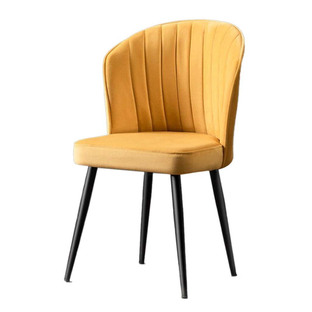 Kalune Design Sada 2 ks jídelních židlí Rubi černá/žlutá
