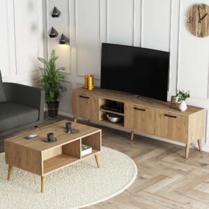 Kalune Design Sada nábytku do obývacího pokoje Sety dub přírodní
