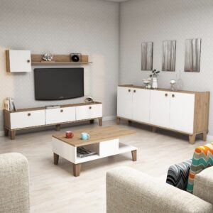 Kalune Design Sada nábytku do obývacího pokoje Sumer dub přírodní/bílá