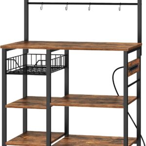 Kuchyňský regál Vasagle Emmi 90 cm se zásuvkami hnědý/černý