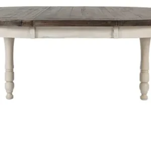 LivinHill Jídelní rozkládací stůl Avola 122/167 cm z masivu hnědý/bílý