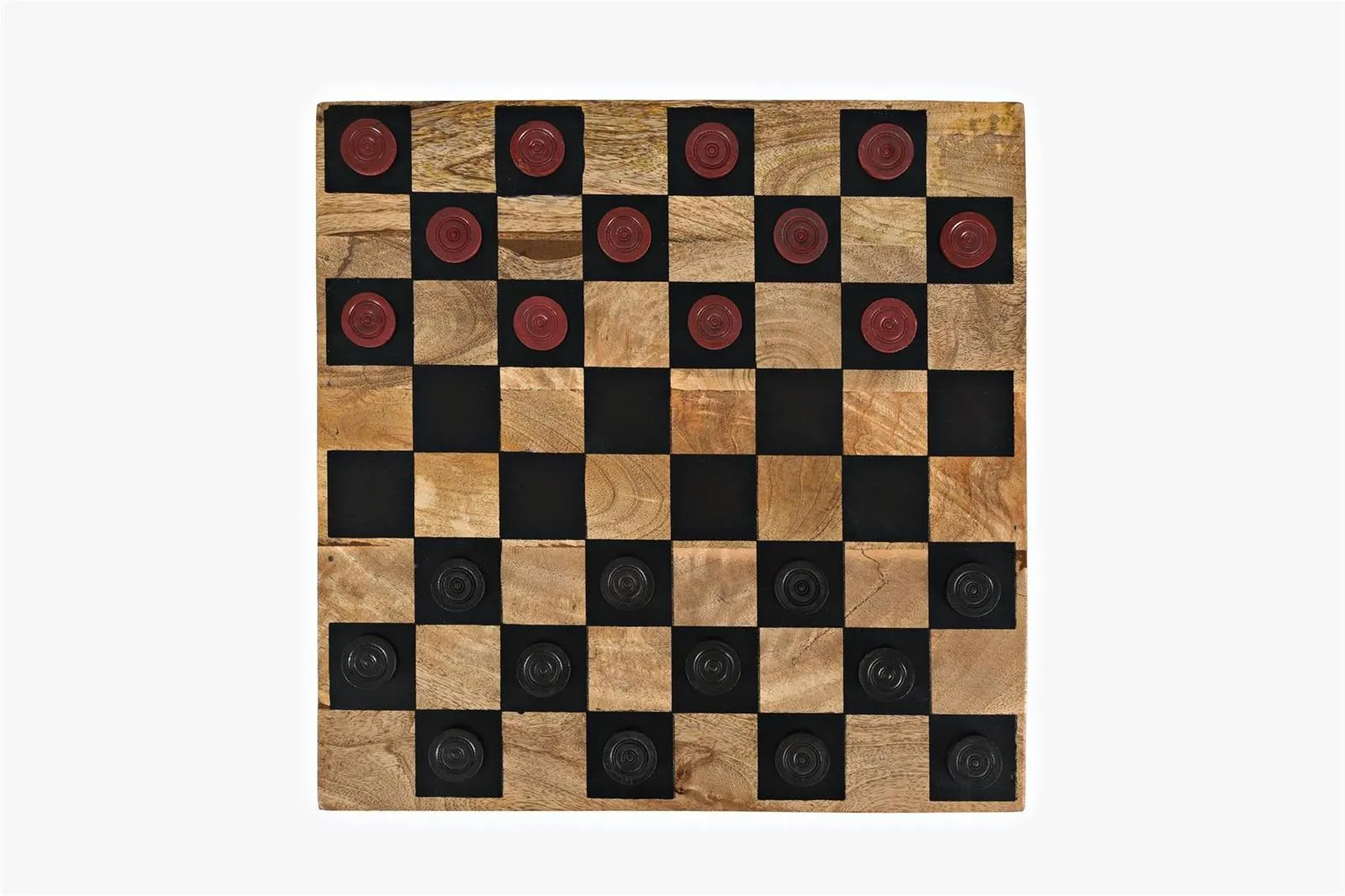 LivinHill Šachový stolek Avola 42 cm z masivu hnědý/černý - Obrázek 2