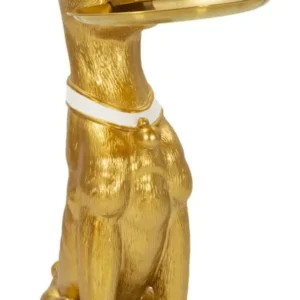 Mauro Ferretti Dekorativní socha Dog Pit s podnosem 74 cm zlatá