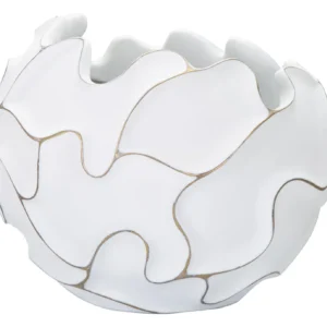 Mauro Ferretti Designový květináč Gaspeau Lines 44 cm bílý