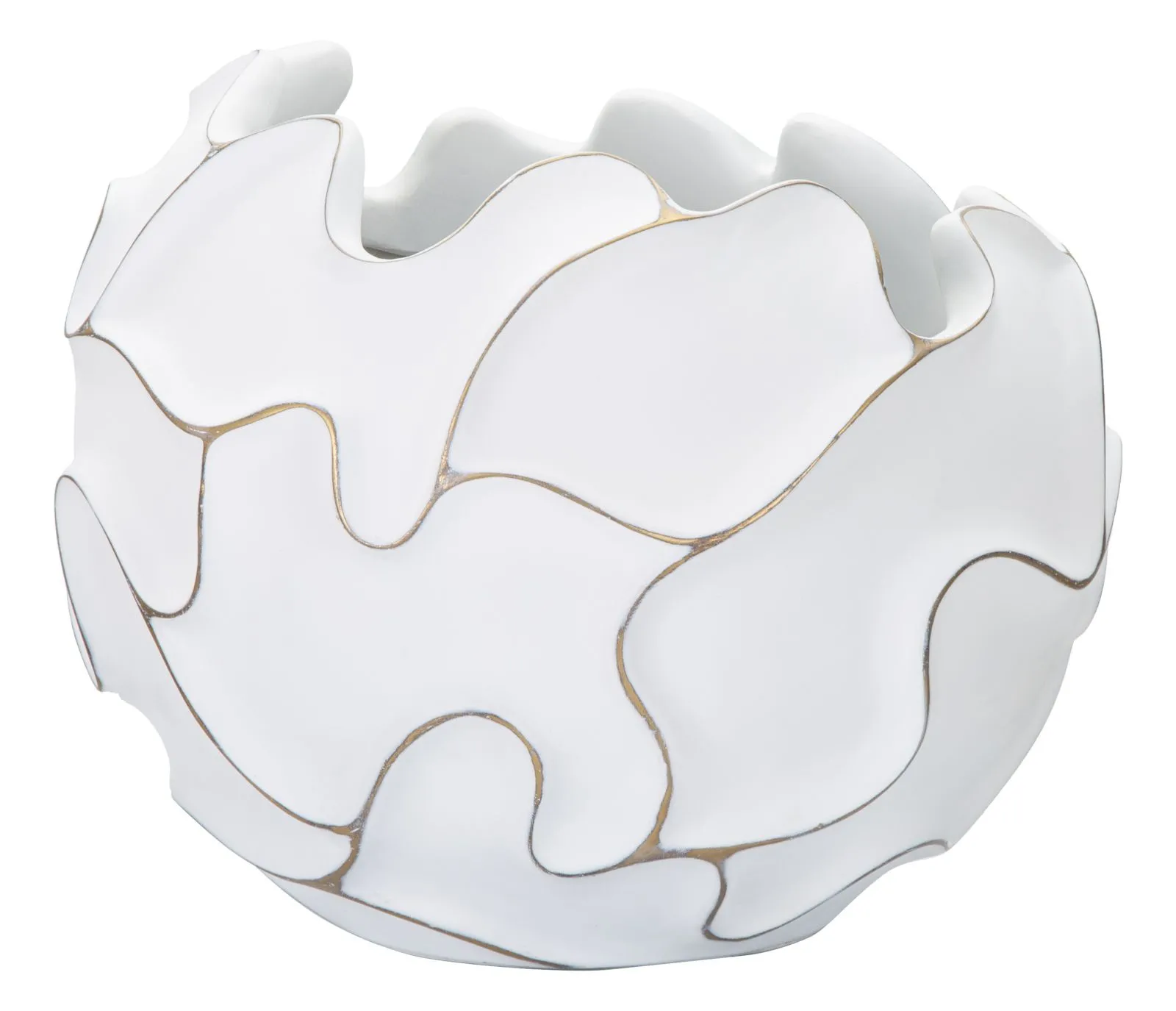 Mauro Ferretti Designový květináč Gaspeau Lines 44 cm bílý