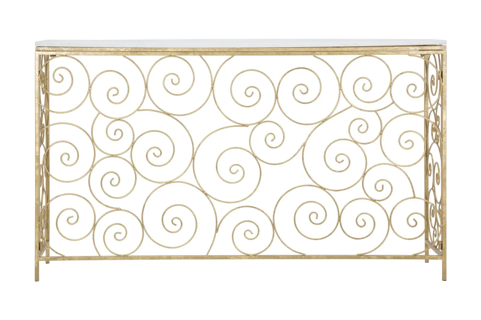 Mauro Ferretti Konzolový stolek Spiral 140 cm zlatý/bílý mramor - Obrázek 2
